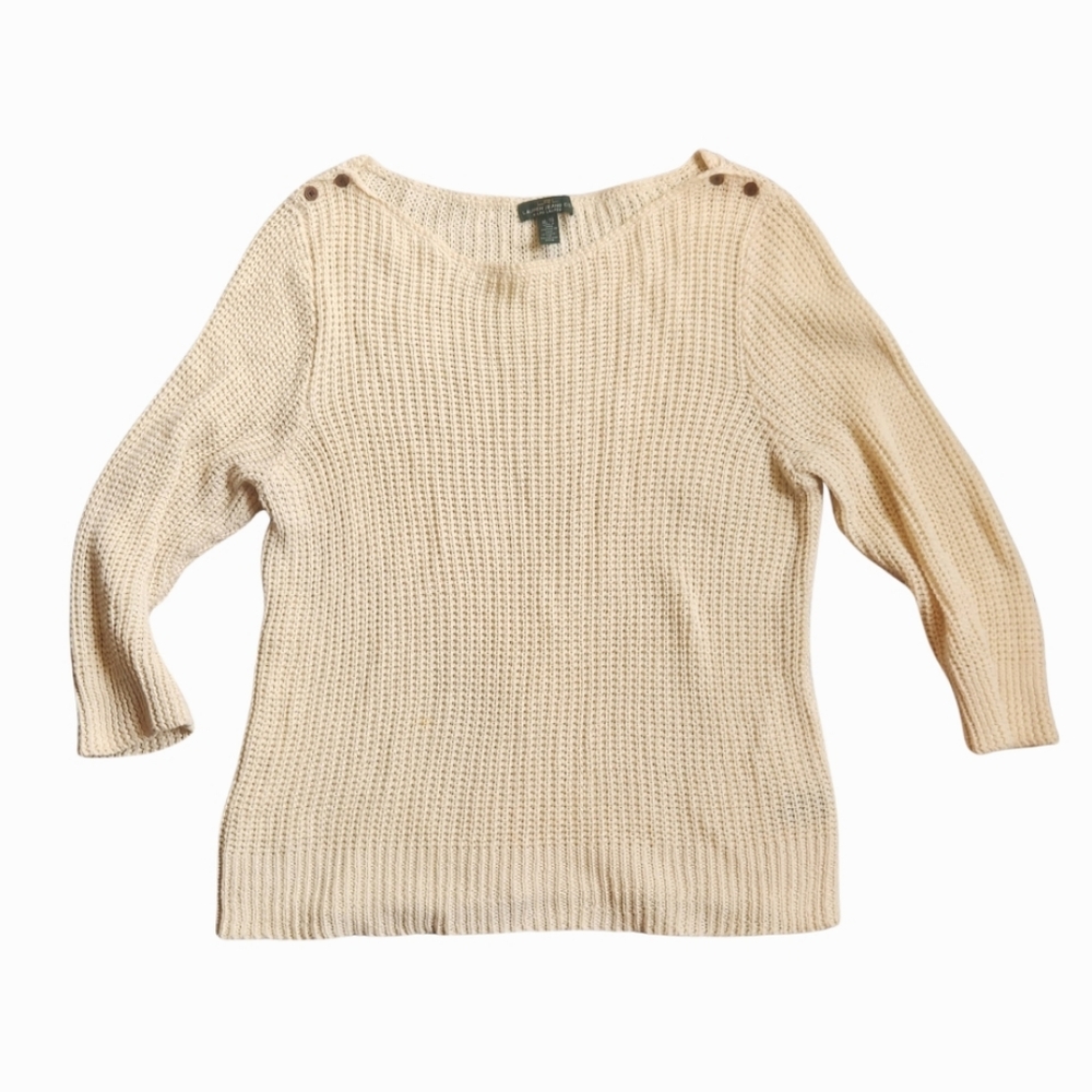 Lauren Ralph Lauren Cream Linen Sweater